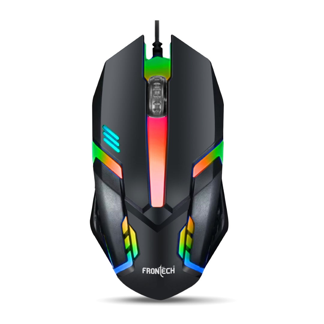 Frontech Wired USB Optical Mouse | RGB Light | 1200 DPI | Compact Grip | Plug & Play (MS-0070) Frontech Wired USB Optical Mouse | RGB Light | 1200 DPI | Compact Grip | Plug & Play (MS-0070)